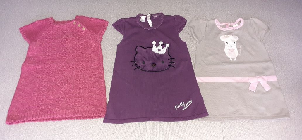 Sukienka tunika H&M 80 kamizelka 86 jesień zima Hello Kitty