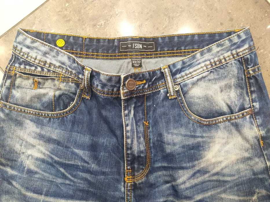 Spodnie jeansy męskie granatowe 33/32