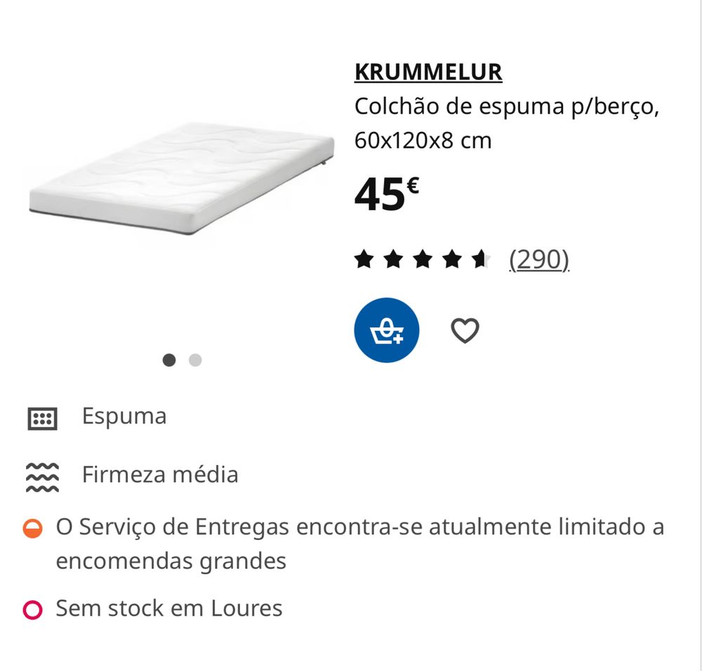 Berço de Viagem+ Colchão Ikea