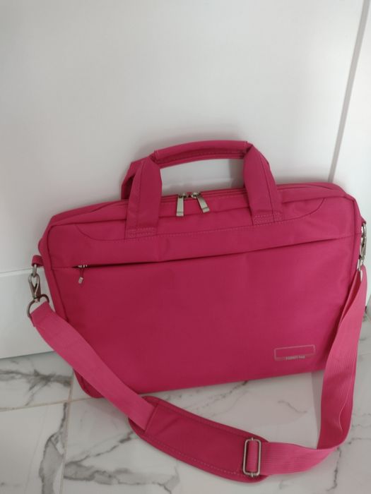 Różowa duża torba na laptopa damska