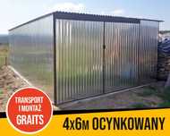 Garaż blaszany 4x6 ocynkowany I gatunek transport i montaż gratis