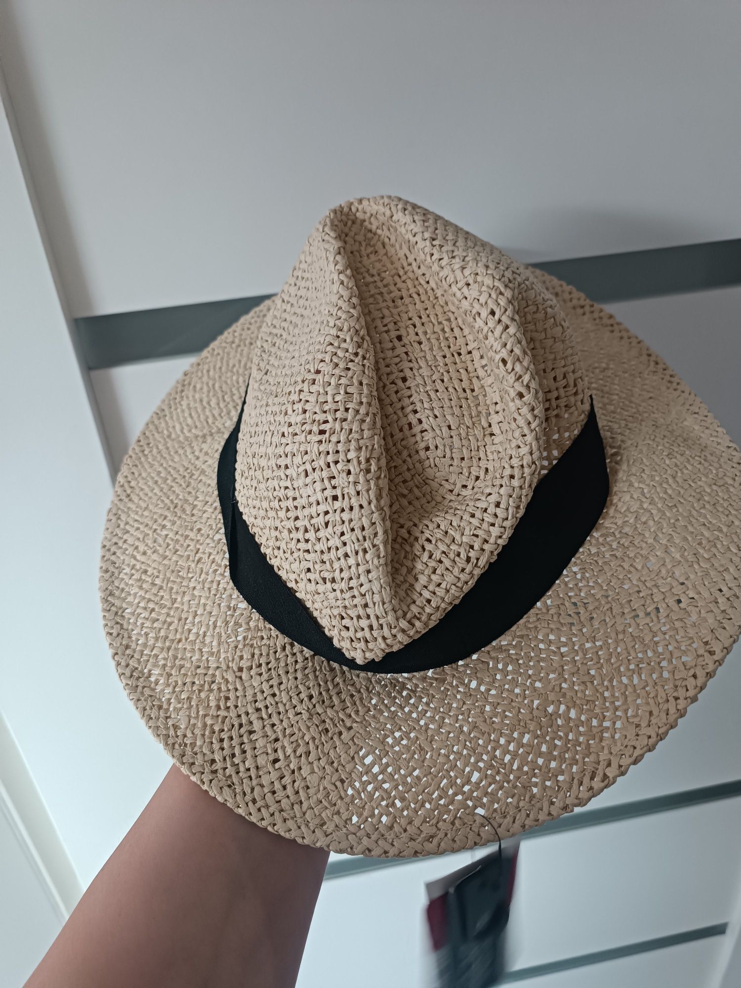 Nowy kapelusz damski Boho pleciony h&M
