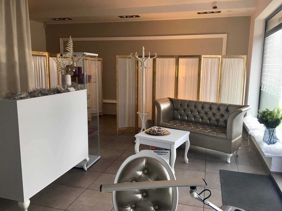 Sofa przyścienna złota, glamour, używana, bardzo dobry stan