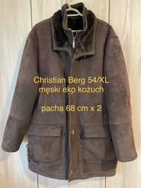 Christian Berg rozm 54/ XL brązowy męski eko kożuch kurtka zima Vintag