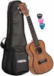 Zestaw Ukulele Koncertowe CASCHA Mahogany + Stroik Pokrowiec Kostki
