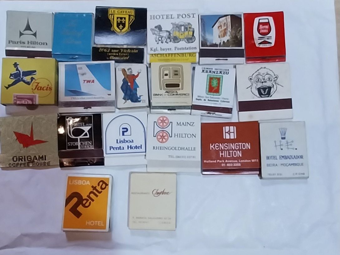 20 carteiras de fósforos antigos de coleção