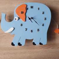 Zegar słonik słoń drewniany dziecięcy nie tykający