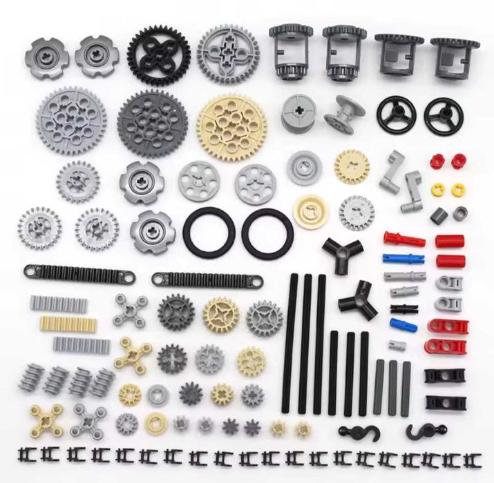 Zębatki, przekładnie technic 120 elementów. Klocki kompatybilne z lego