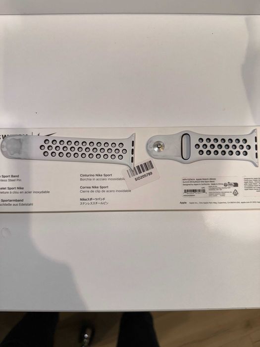 Ремінець White/Black Nike Sport Band 45mm для Apple Watch