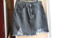 джинсовая юбка стильная дешево состояние новой черная