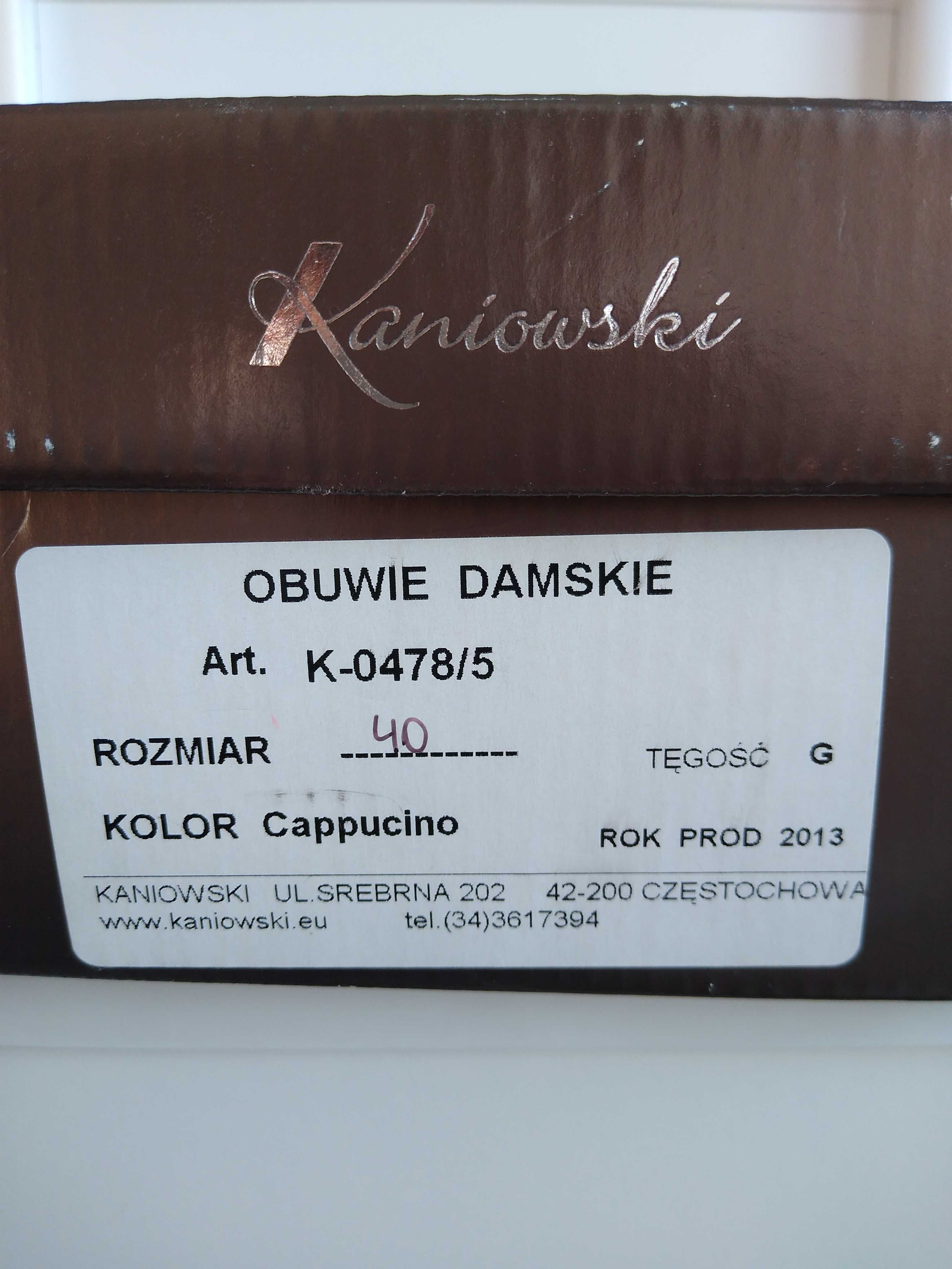 Buty na obcasie Kaniowski skórzane, eleganckie r.40/25.5 cm
