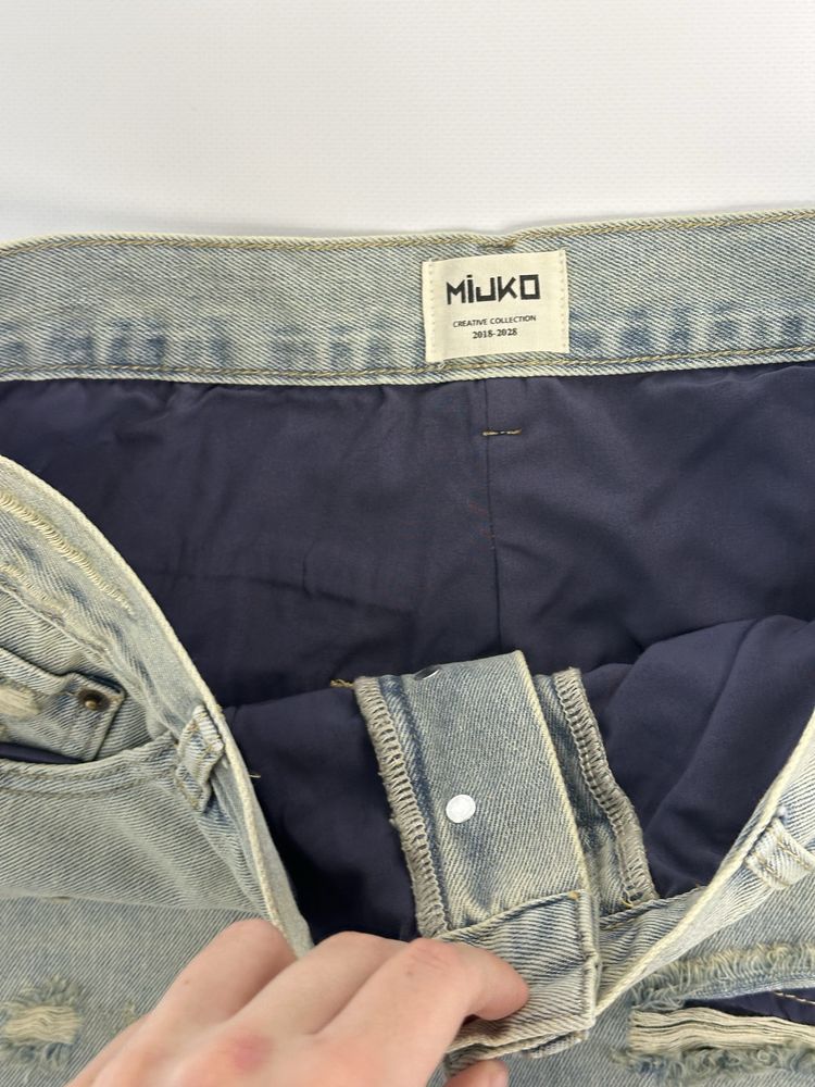 Distressed baggy y2k archive opium custom джинсы голубые синие джинси