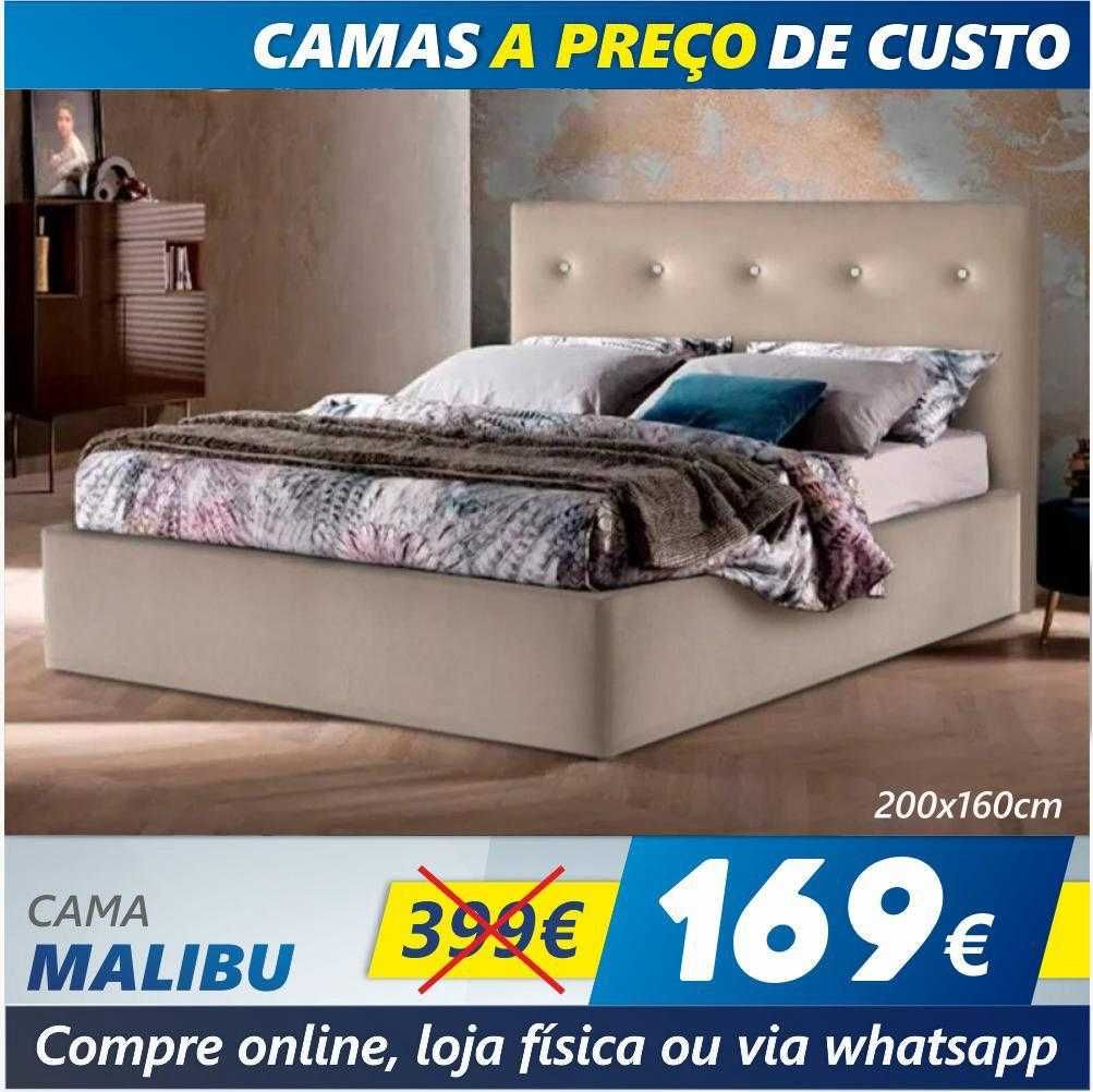 Cama de Casal Estofada c/ Cristais Malibu