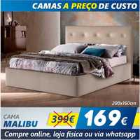 Cama de Casal Estofada c/ Cristais Malibu