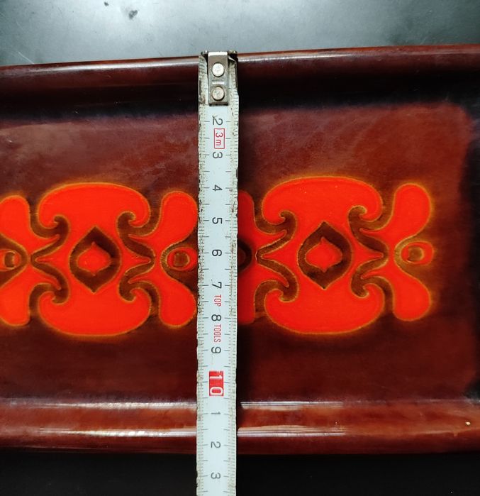 Taca, podstawka ceramiczna. Wzór ludowy