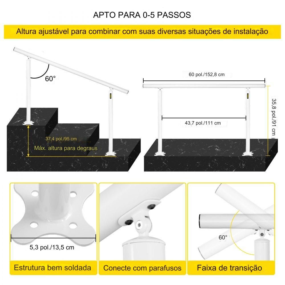 Corrimão de Alumínio para Escadas - 0,5 Stufen