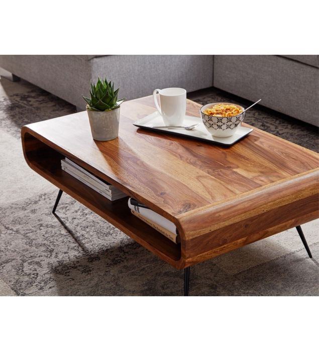 Drewniany stolik kawowy - Naturalne drzewo Sheesham OKAZJA