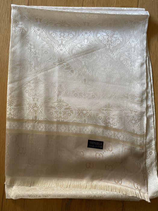 Lenco/Echarpe 100% Seda beje 1,80x70 cm/ESTREAR!