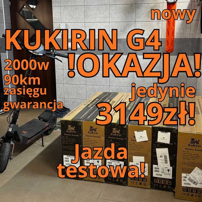 !OKAZJA! Kukirin G4 NOWY 2000w 90km zasięgu JAZDA TESTOWA!