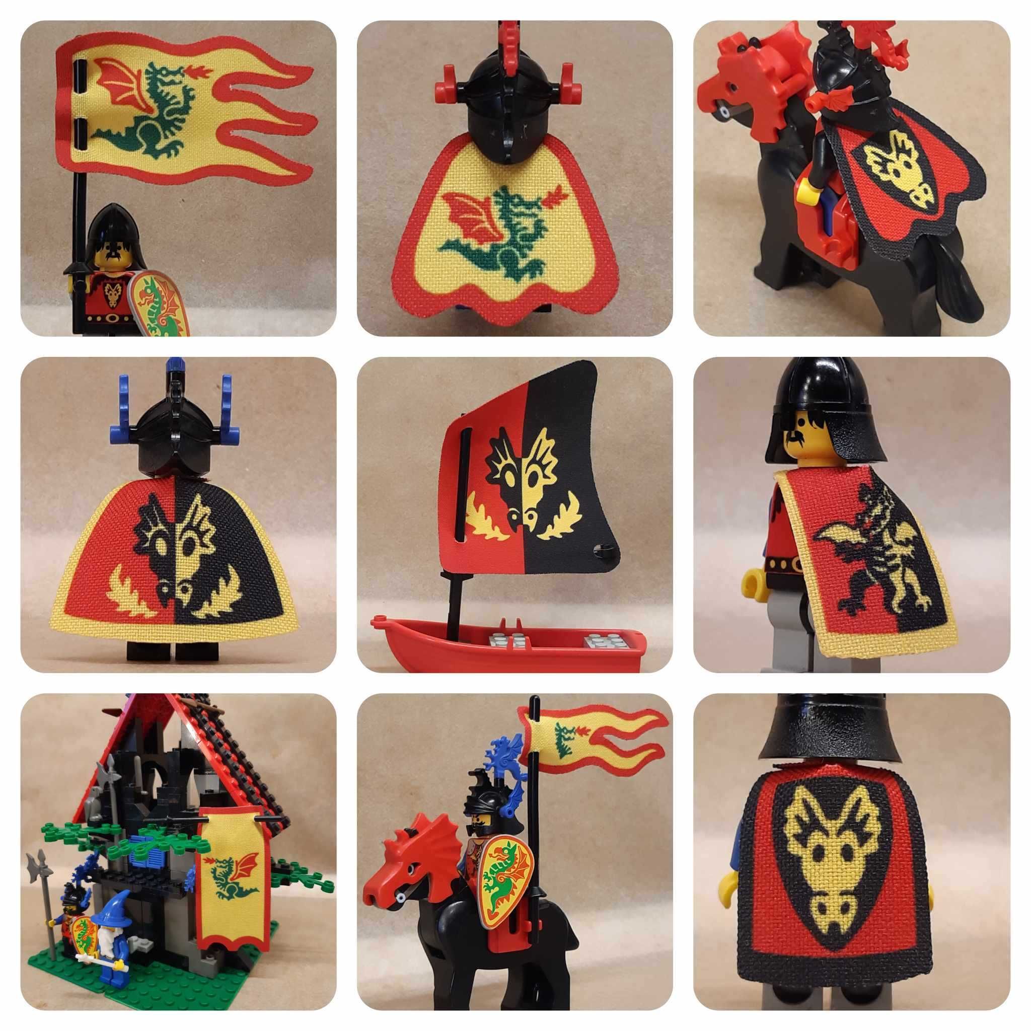 Pelerynki sztandary proporce flagi Dragon Knights Castle Lego Custom