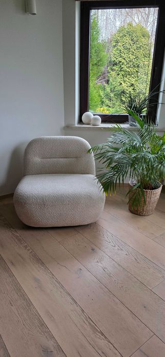 Fotel obrotowy beżowy, boucle Bonita, Lectus