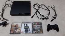 PS3 com 1 Comandos SONY + 3 Jogos (ler anúncio) - Negociável
