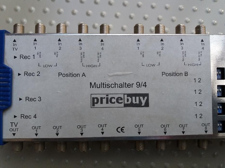 Przełącznik DiSEqC 2.0, pricebuy 9/4, 8 x sat, 1 x ter., 4 x wyjście