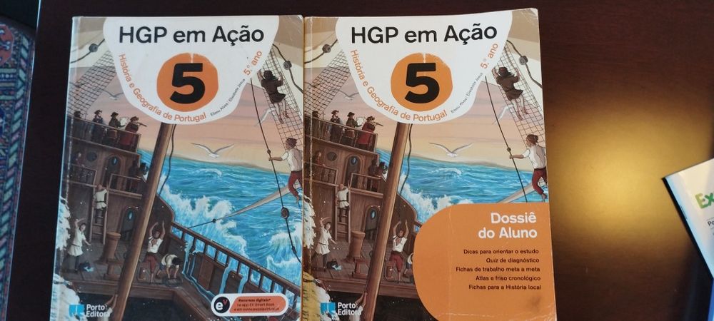 Manual e caderno atividades História, Português 5ano