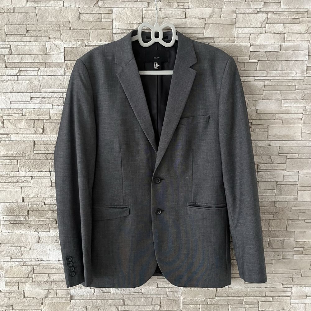 Garnitur H&M 50 M L szary marynarka spodnie regular fit eleganckie