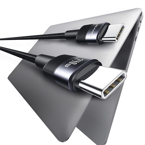 USAMS Kabel pleciony 240W USB-C/USB-C1.2m SY Series tarnish SJ727USB01