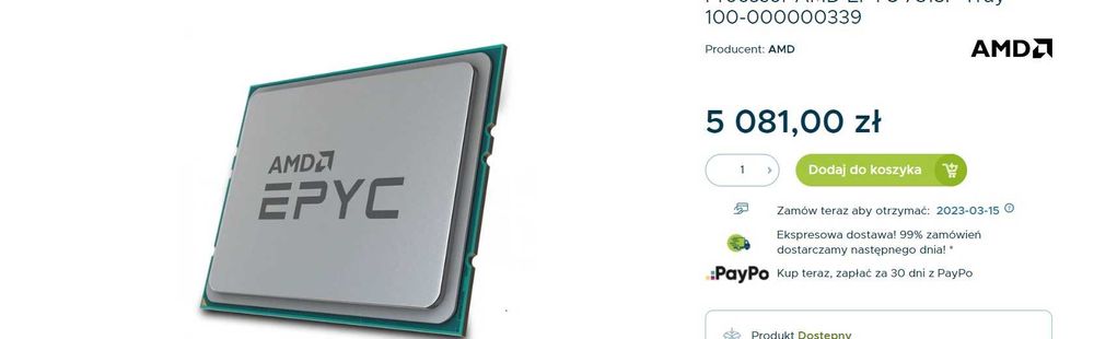 Nowy procesor AMD Epyc 7313p!