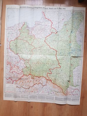 Przedwojenna Wojenna Mapa Polski 15 Marca 1941r Polen Flemmings Karten