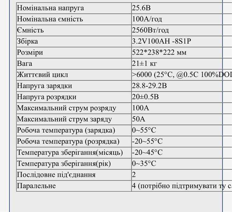 Акумулятор ANENJI 24V 100A ​​LiFePO4 Bluetooth