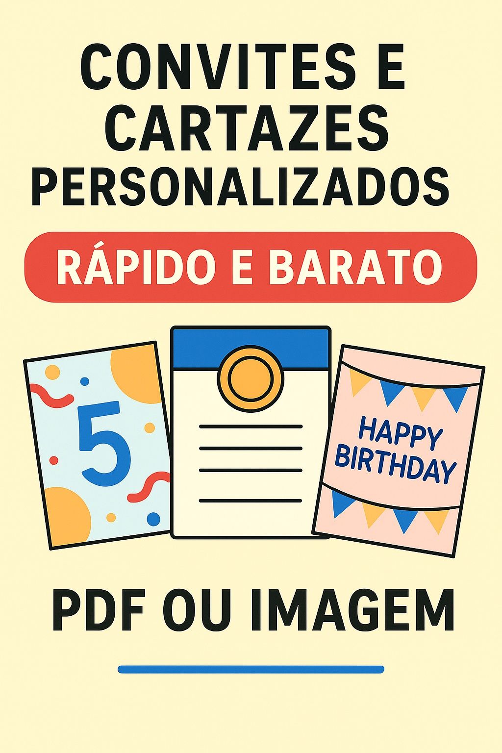 Convites e Cartazes Personalizados - Rápido e Barato (PDF ou imagem)