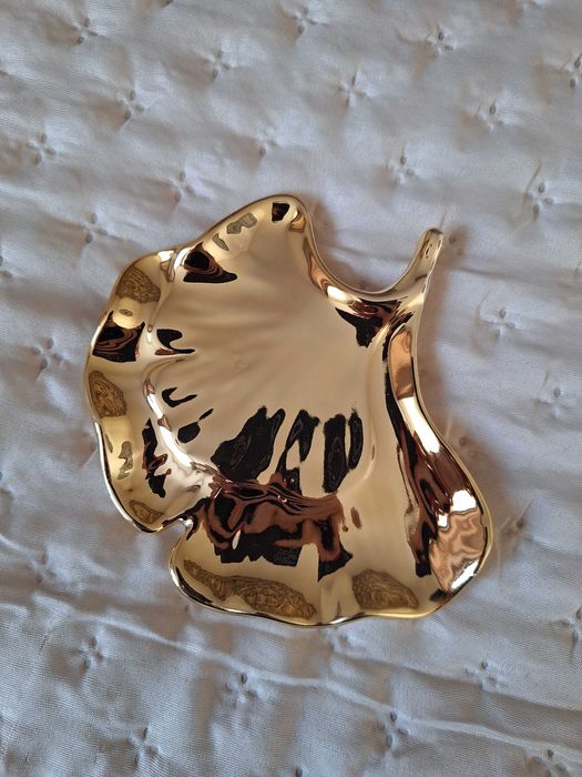 Nowa Taca Dekoracyjna Paterka Liść Złota Sinsay Jesień