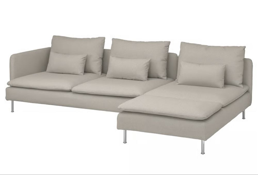 Sofá 4 lugares com chaise longue Soderhamn
