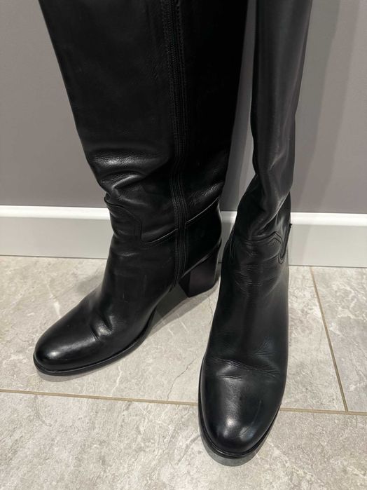 Чоботи жіночі шкіряні чорні Emanuele Gelmetti 40 розмір