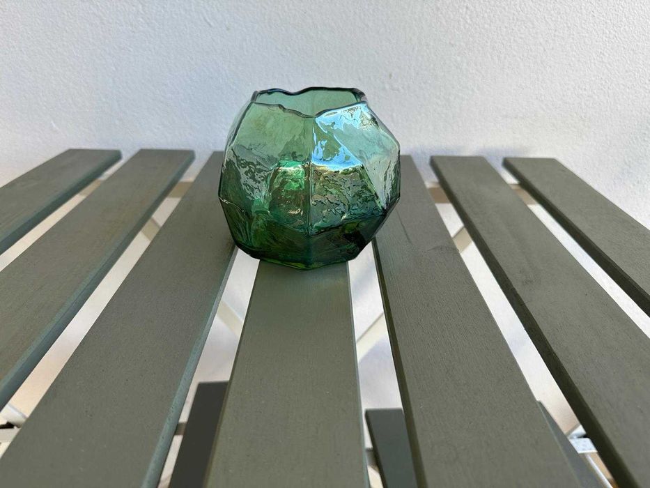 2 suportes para velas vidro verde CASA