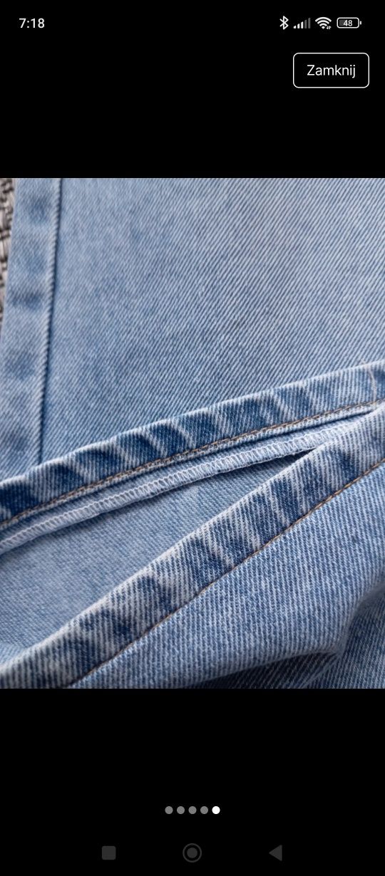 Wide leg skracane nogawki spodnie jeans
