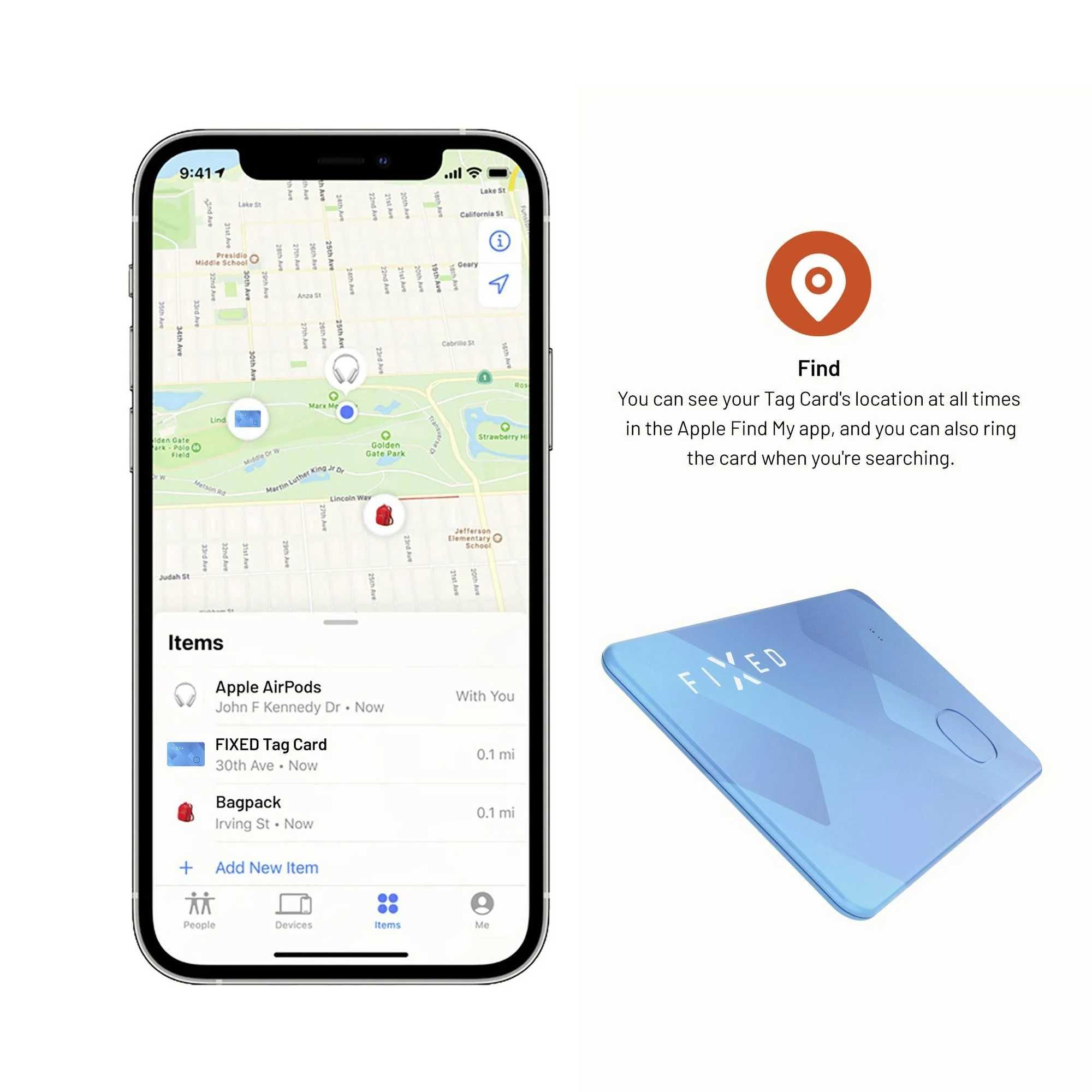 Fixed lokalizator inteligentny tracker do portfela do Apple My Find