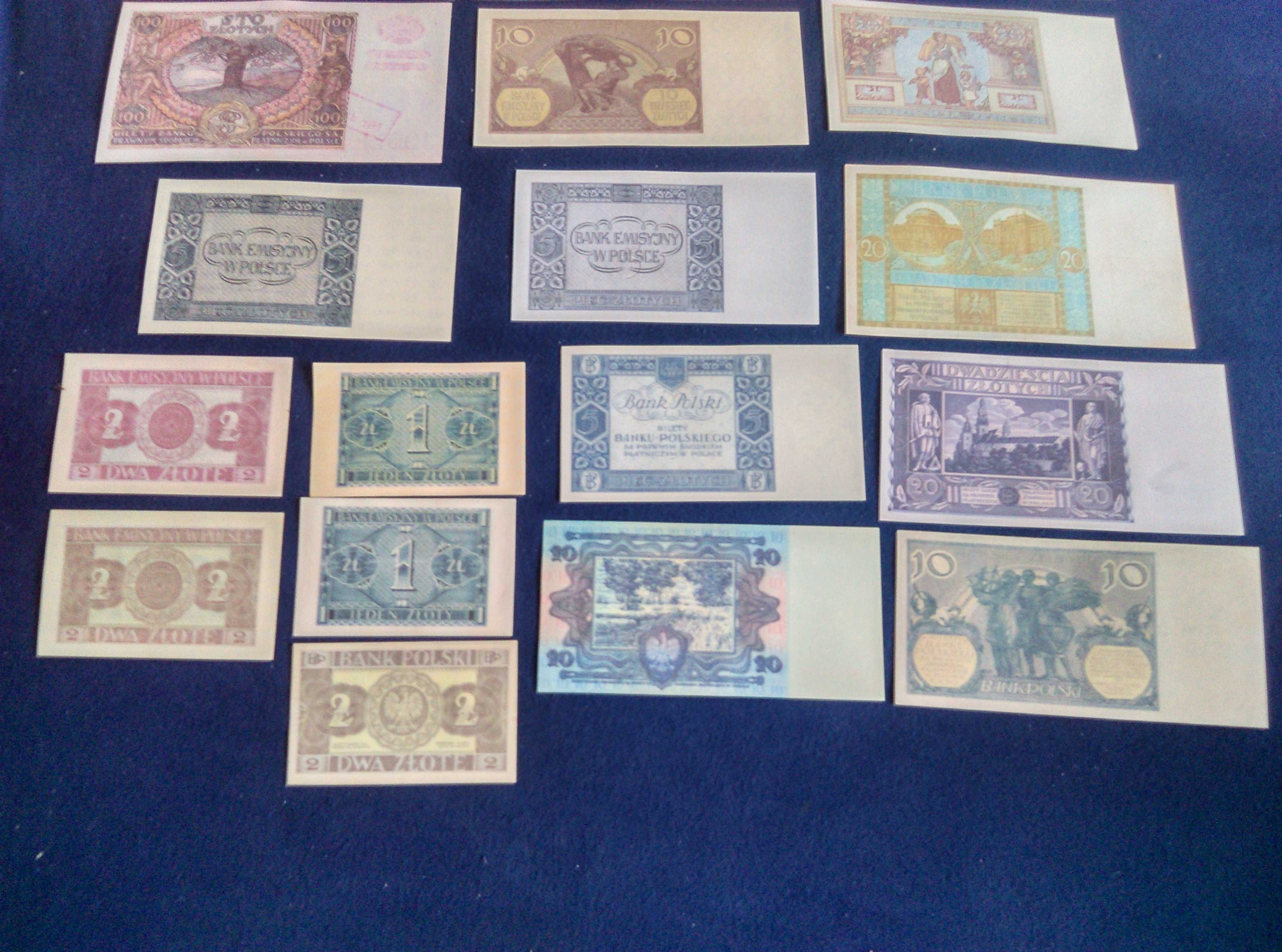 ZESTAW 29 sztuk banknotów międzywojennych i okupacyjnych