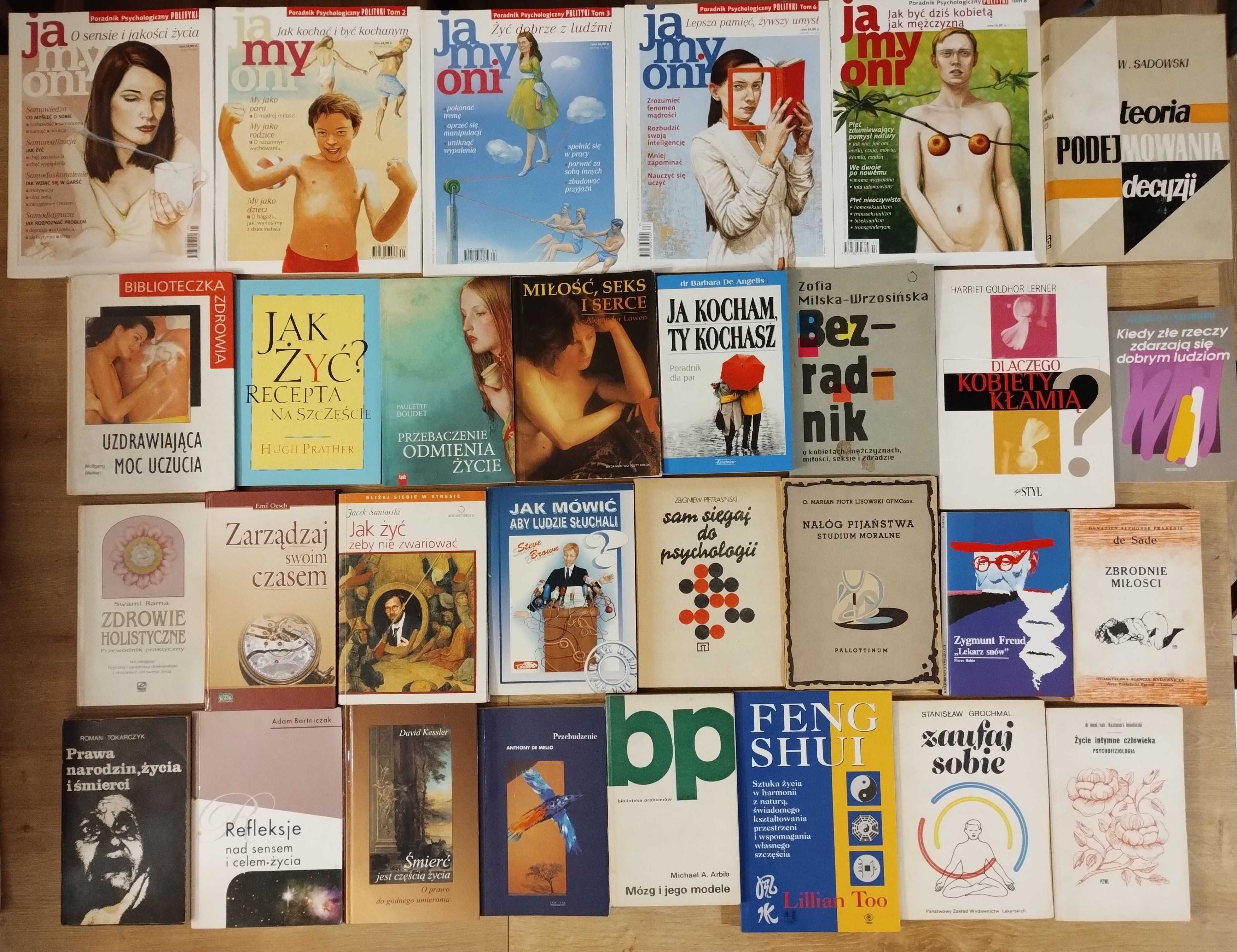 24x książki czasopisma o psychologii Poradnik Mózg sens życia
