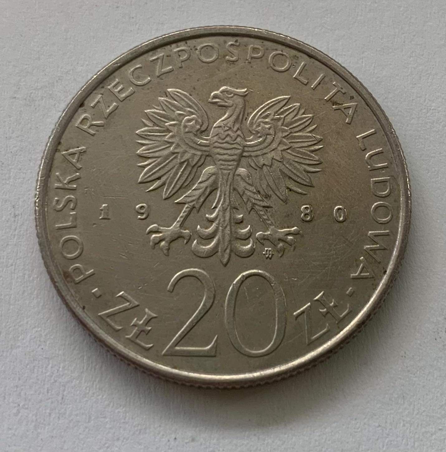 Moneta 20 zł 1980 rok Igrzyska XXII Olimpiady.
