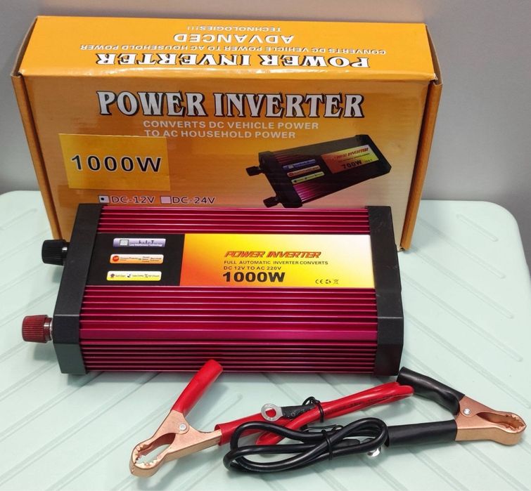 Перетворювач напруги інвертор 1000Вт Power Inverter 12V-220V з USB 12в