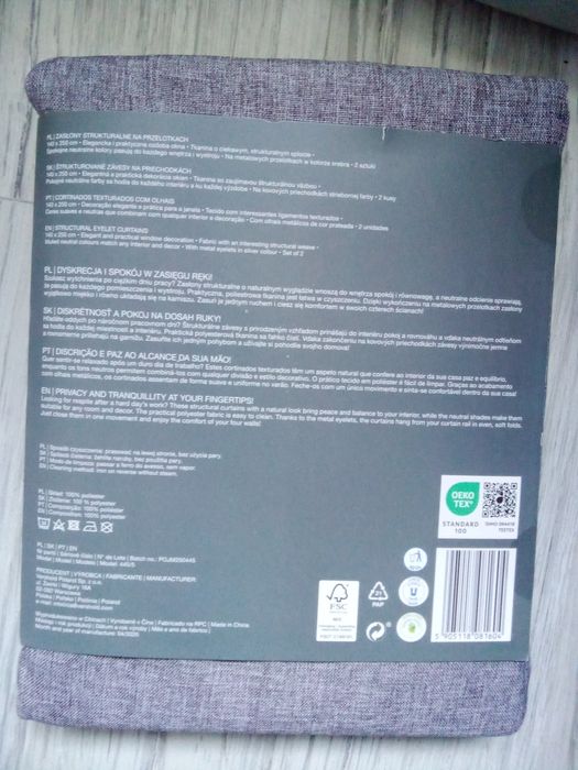 Zasłony strukturalne brązowo szare ala len styl boho SMUKEE przelotki