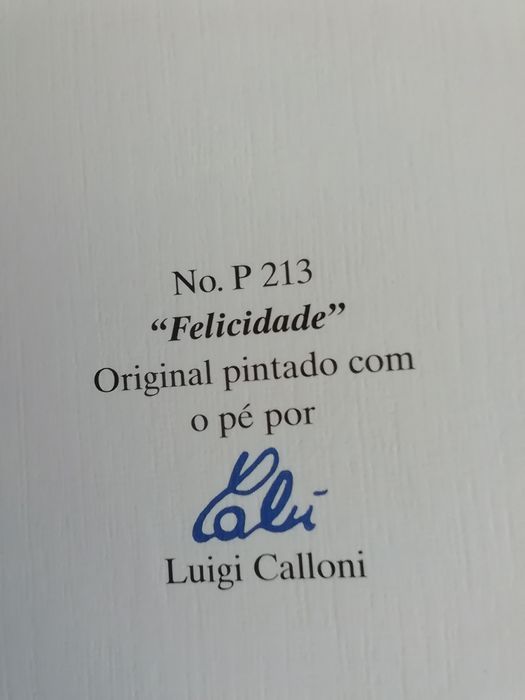 Postal de Boas Festas, pintado com o pé