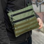 Тактична сумка через плече Slim Meta барсетка зелена тканинна