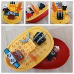 Zestaw Lego Duplo strażak łódź wąż gaśniczy płomień