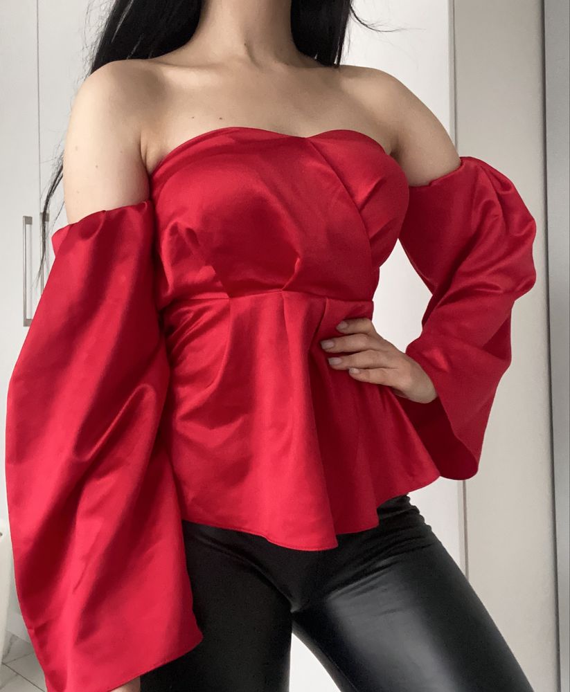 Asos S 36 czerwona bluzka