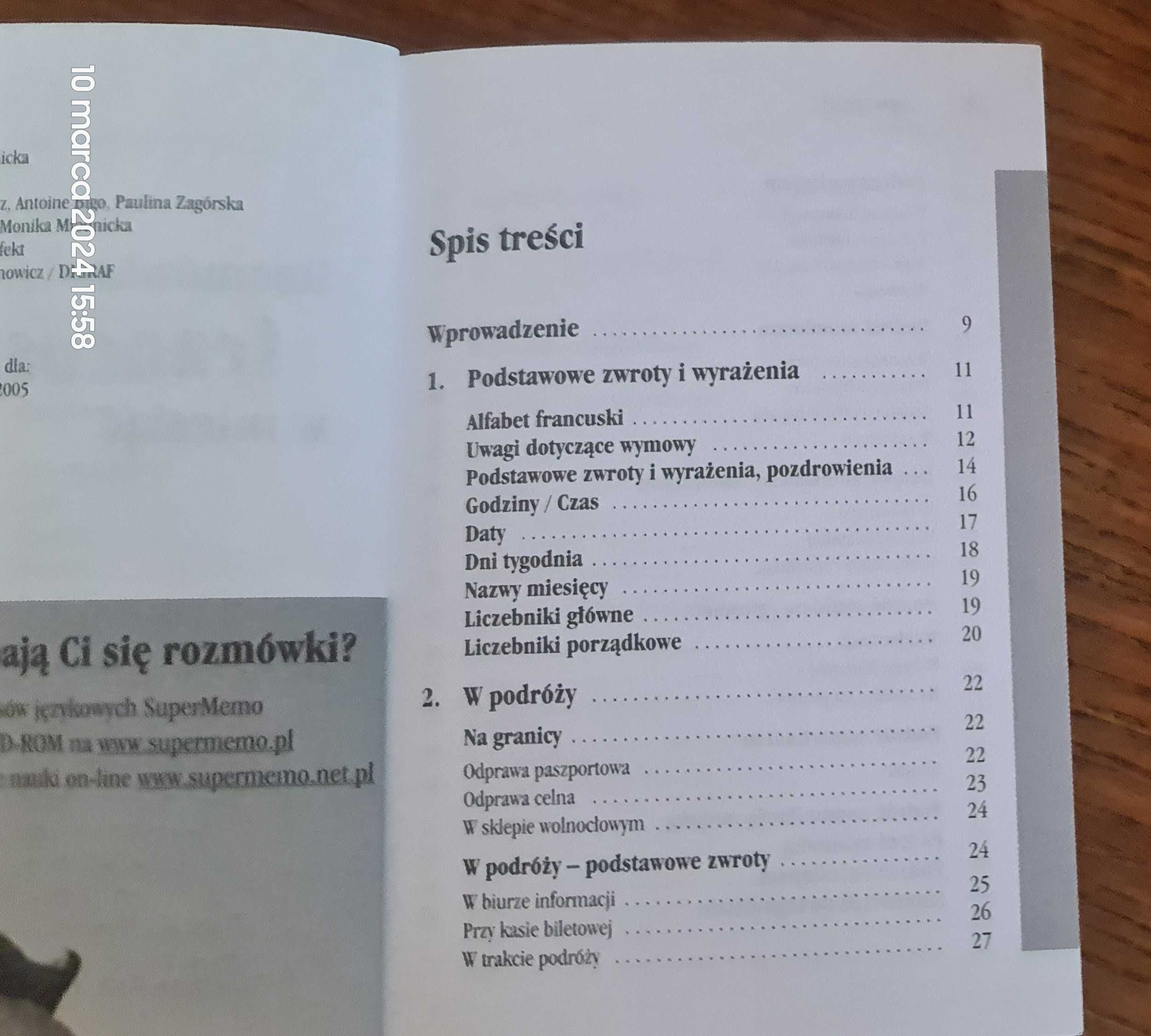 Rozmówki francuskie w miesiąc Super Memo wersja kieszonkowa